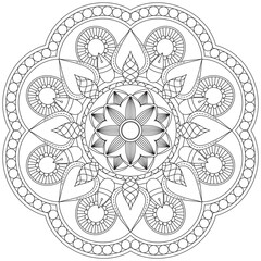 Leaf Flower Petal Coloring Mandala Art Simple Graphic Shape Vector Floral Oriental Outline Vintage Decorative Elements Pattern Illustration Islam Arabic Indian Turkish Mystic Religion Morals Lotus