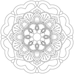 Leaf Flower Petal Coloring Mandala Art Simple Graphic Shape Vector Floral Oriental Outline Vintage Decorative Elements Pattern Illustration Islam Arabic Indian Turkish Mystic Religion Morals Lotus