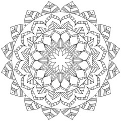 Leaf Flower Petal Coloring Mandala Art Simple Graphic Shape Vector Floral Oriental Outline Vintage Decorative Elements Pattern Illustration Islam Arabic Indian Turkish Mystic Religion Morals Lotus