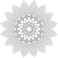 Leaf Flower Petal Coloring Mandala Art Simple Graphic Shape Vector Floral Oriental Outline Vintage Decorative Elements Pattern Illustration Islam Arabic Indian Turkish Mystic Religion Morals Lotus