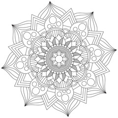 Leaf Flower Petal Coloring Mandala Art Simple Graphic Shape Vector Floral Oriental Outline Vintage Decorative Elements Pattern Illustration Islam Arabic Indian Turkish Mystic Religion Morals Lotus