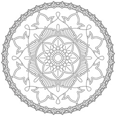 Leaf Flower Petal Coloring Mandala Art Simple Graphic Shape Vector Floral Oriental Outline Vintage Decorative Elements Pattern Illustration Islam Arabic Indian Turkish Mystic Religion Morals Lotus