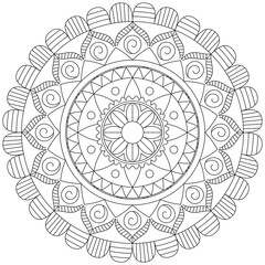 Leaf Flower Petal Coloring Mandala Art Simple Graphic Shape Vector Floral Oriental Outline Vintage Decorative Elements Pattern Illustration Islam Arabic Indian Turkish Mystic Religion Morals Lotus