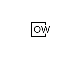 OW Letter Initial Logo Design Vector Illustration	