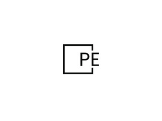Fototapeta premium PE Letter Initial Logo Design Vector Illustration 
