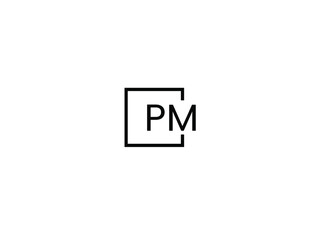 Obraz premium PM Letter Initial Logo Design Vector Illustration 