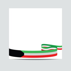 kuwait flag.  kuwait  patriotic banner with space for text. Happy Independent Day. Template of greeting card.