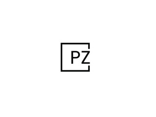 PZ Letter Initial Logo Design Vector Illustration	