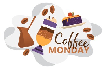 Coffee monday, special promotion in cafe or bistro