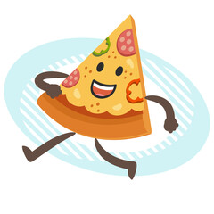 Cartoon Pizza Character running
