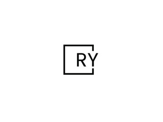 RY Letter Initial Logo Design Vector Illustration	