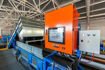 A modern plant for sorting and recycling household waste and waste. Large industrial complex of...