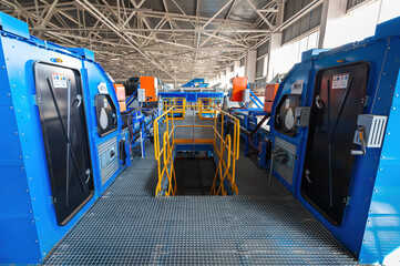 A modern plant for sorting and recycling household waste and waste. Large industrial complex of...