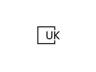 UK Letter Initial Logo Design Vector Illustration