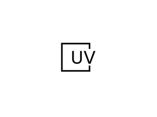 UV Letter Initial Logo Design Vector Illustration