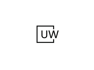 UW Letter Initial Logo Design Vector Illustration