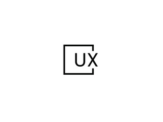 UX Letter Initial Logo Design Vector Illustration