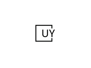 Obraz premium UY Letter Initial Logo Design Vector Illustration
