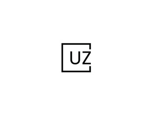 UZ Letter Initial Logo Design Vector Illustration