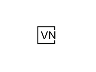 VN Letter Initial Logo Design Vector Illustration