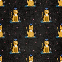 Cut children illustration with animal for background, textile, wallpaper, posters and postcards. 