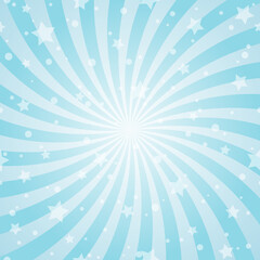 Sunlight abstract background. Powder blue color burst background with shining stars.