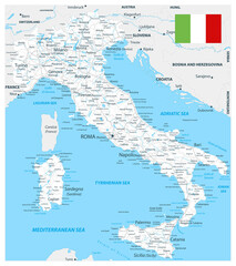 Italy Road Map White Color