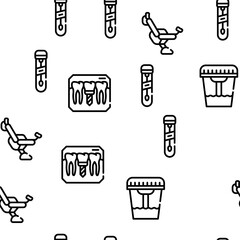 Medical Checkup Health Vector Seamless Pattern Thin Line Illustration