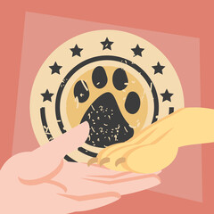 human and and pet paw badge