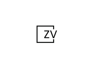 ZV Letter Initial Logo Design Vector Illustration