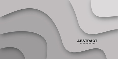 Grey abstract background  in paper cut style. Banner web design.