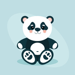 Obraz premium Funny Panda Postcard for Holiday