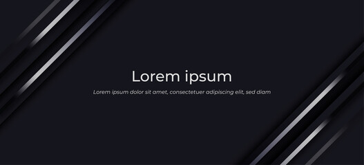 Fototapeta premium Stylish Black background with grey gradient lines