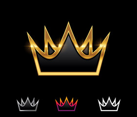 Golden Royal Crown Vector Sign