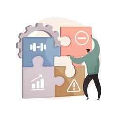 SWOT analysis abstract concept vector illustration.