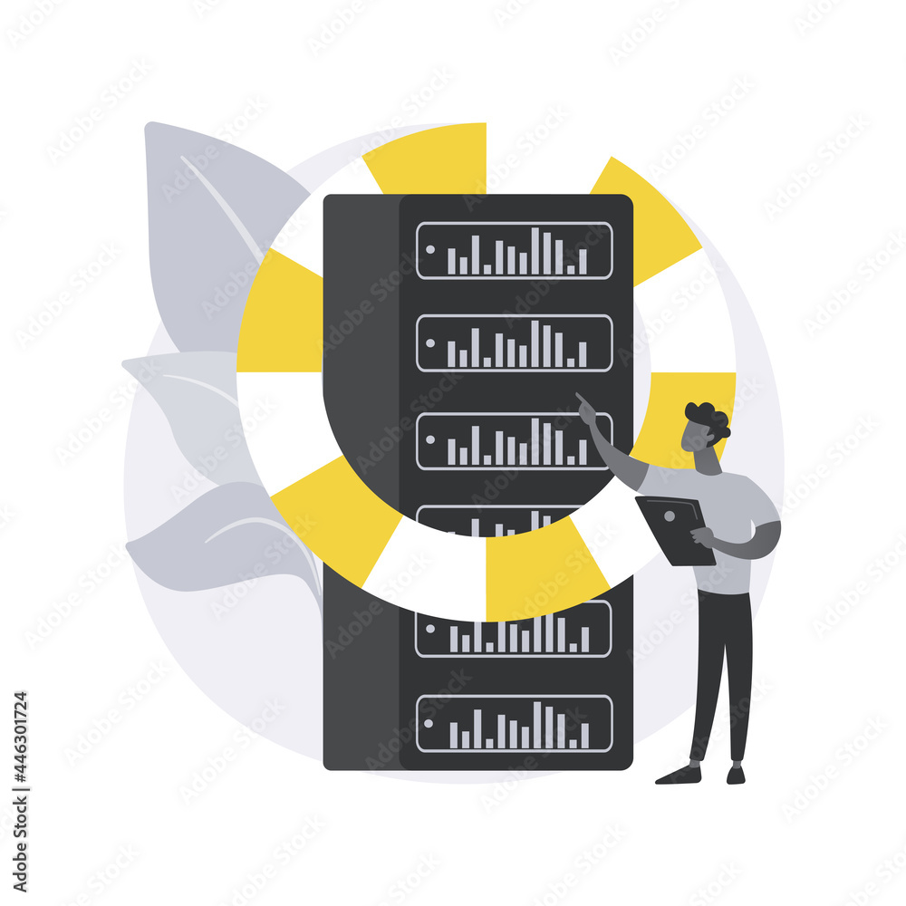 Wall mural backup server abstract concept vector illustration.