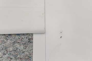 Waterproofing and insulation at construction site, waterproofing membrane preventing water...