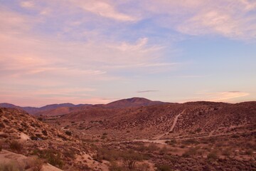 Beautiful California Desert Landscape Taken During The Evening Golden Hour