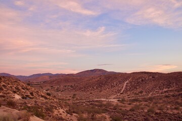 Fototapeta na wymiar Beautiful California Desert Landscape Taken During The Evening Golden Hour