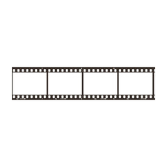 Four frames of dia positive 35mm film snip, simple black icon on white