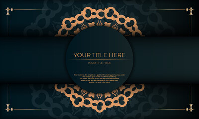 Dark green luxury background with abstract ornament. Elegant and classic vector elements with space for your text.