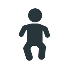 Little baby sign, young child icon on white background