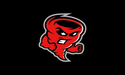Tornado Hurricane sports vector mascot logo design	
