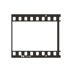 Single dia positive 35mm film snip, simple black icon on white