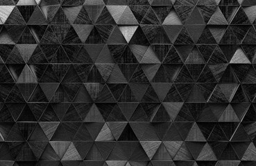 Fototapety  Black triangular abstract background, Grunge surface, 3d Rendering