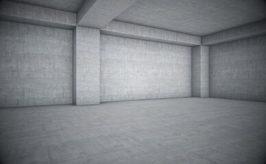 Empty space with white concrete. Abstract background. 3d Rendering