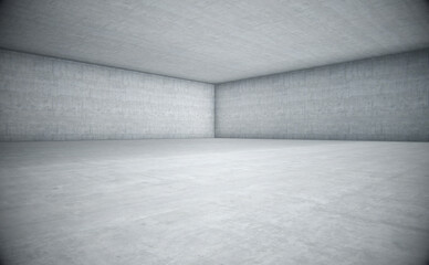Empty space with white concrete. Abstract background. 3d Rendering