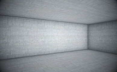 Empty space with white concrete. Abstract background. 3d Rendering