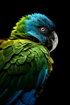 The blue-headed macaw (Primolius couloni)