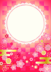 和風　桜のポスター　春　華やか　鮮やか　ホワイトスペース